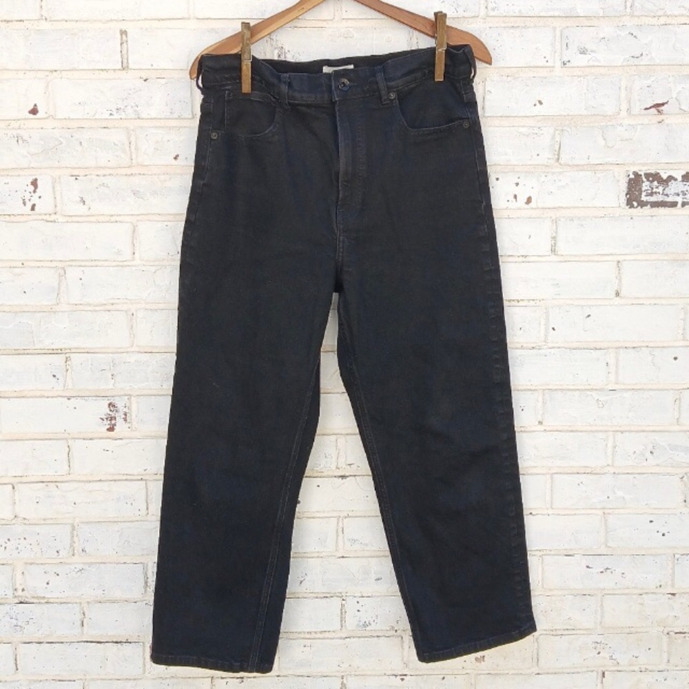 Everlane Organic Cotton The Way High Straight Jeans Black, Size 31L